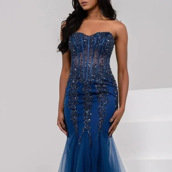 chinese dress ladies Jovani 42409 Dress Light-Blue / 0